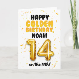 Happy Golden Birthday, 14th Birthday Card for Teen Karte