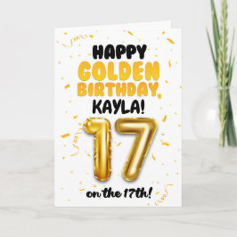 Happy Golden Birthday, 17th Birthday Card for Teen Karte
