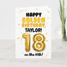 Happy Golden Birthday, 18th Birthday Card  Karte