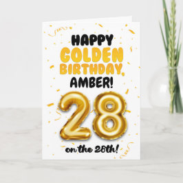 Happy Golden Birthday, 28th Birthday Card  Karte