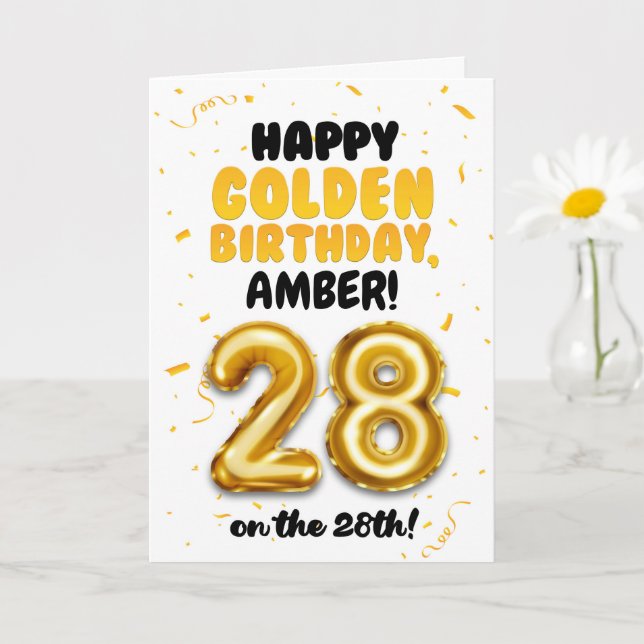 Happy Golden Birthday, 28th Birthday Card  Karte (Kleine Pflanze)