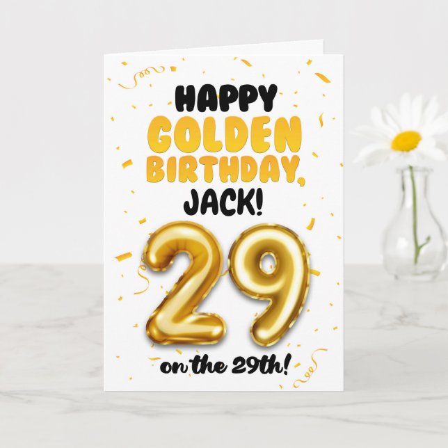 Happy Golden Birthday, 29th Birthday Card  Karte (Kleine Pflanze)