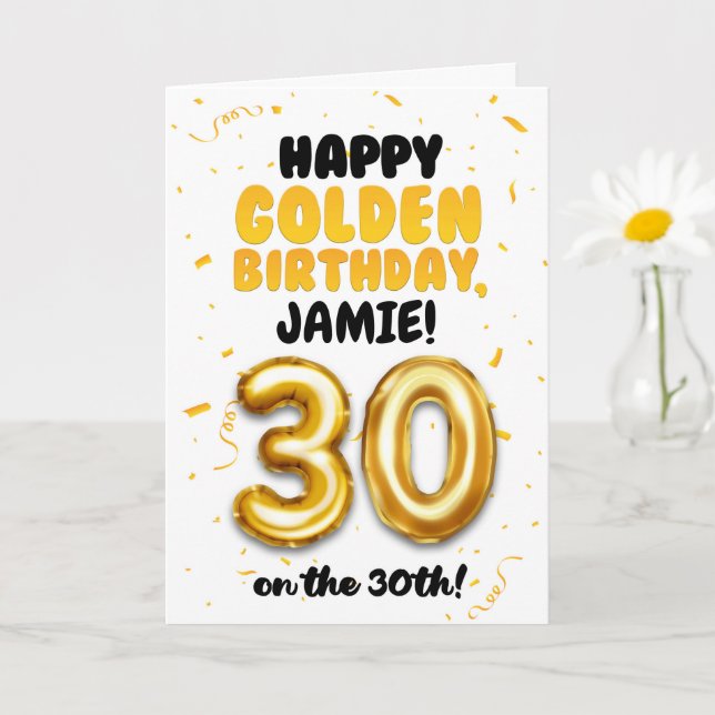 Happy Golden Birthday, 30th Birthday Card  Karte (Kleine Pflanze)