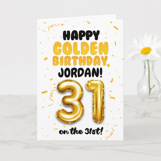 Happy Golden Birthday, 31st Birthday Card  Karte (Kleine Pflanze)