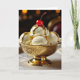 Happy Golden Birthday   Eiscreme Sundae Karte