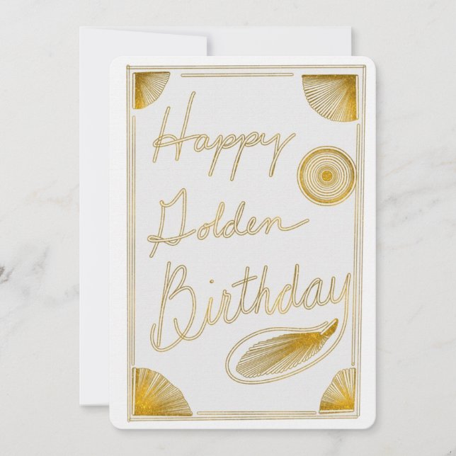Happy Golden Birthday Typografy Gold Design (Vorderseite)