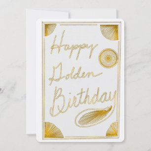 Happy Golden Birthday Typografy Gold Design