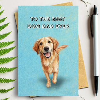 Happy Golden Retriever Bester Vater je Vatertag Karte