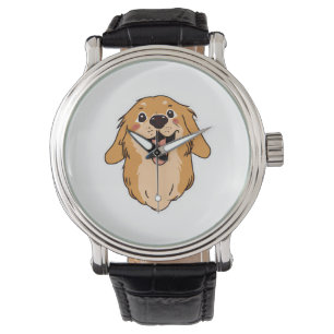 Happy Golden Retriever Dog Lover Puppy Retro Armbanduhr
