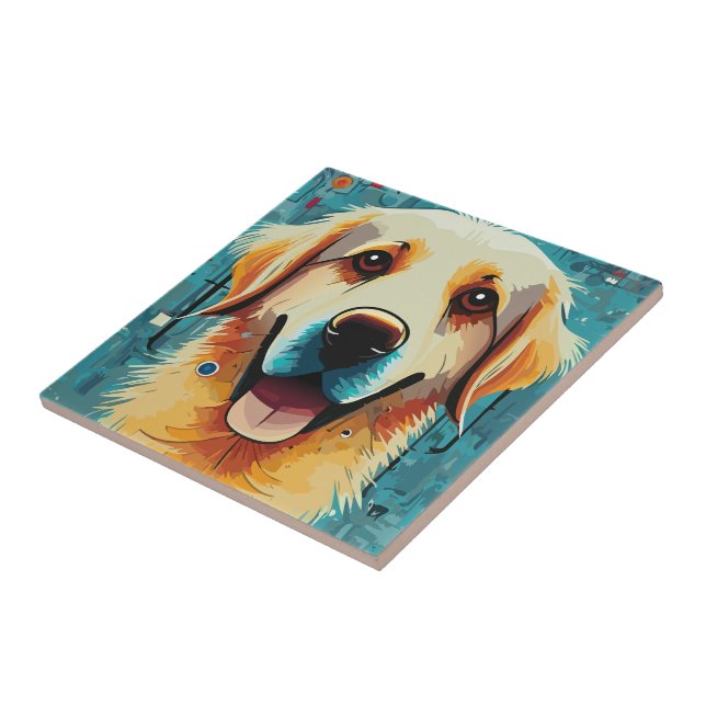 Happy Golden Retriever Fliese (Seite)