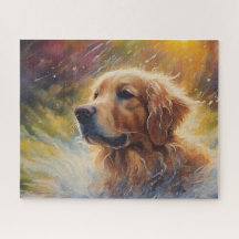 Happy Golden Retriever im Wasser