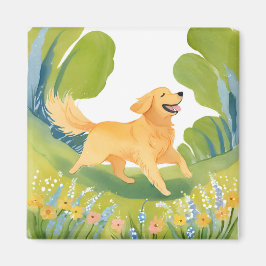 Happy Golden Retriever | Lichtfarbenkarte Magnet