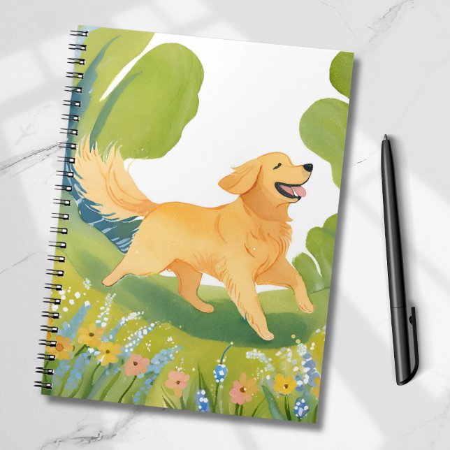 Happy Golden Retriever | Lichtfarbenkarte Notizblock (Von Creator hochgeladen)
