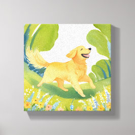 Happy Golden Retriever | Light Watercolor Painting Leinwanddruck