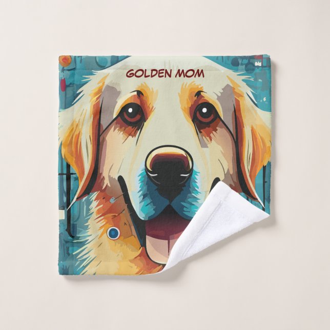 Happy Golden Retriever Mama Waschlappen (Waschlappen)