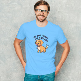 Happy Golden Retriever Puppy Cartoon — Big Deal T-Shirt
