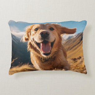 Happy Golden Retriever Running Dekokissen