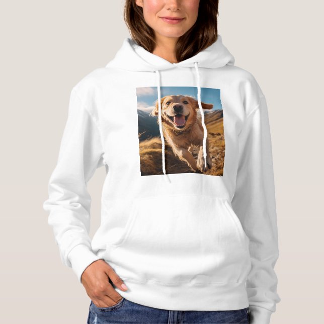 Happy Golden Retriever Running Hoodie (Vorderseite)