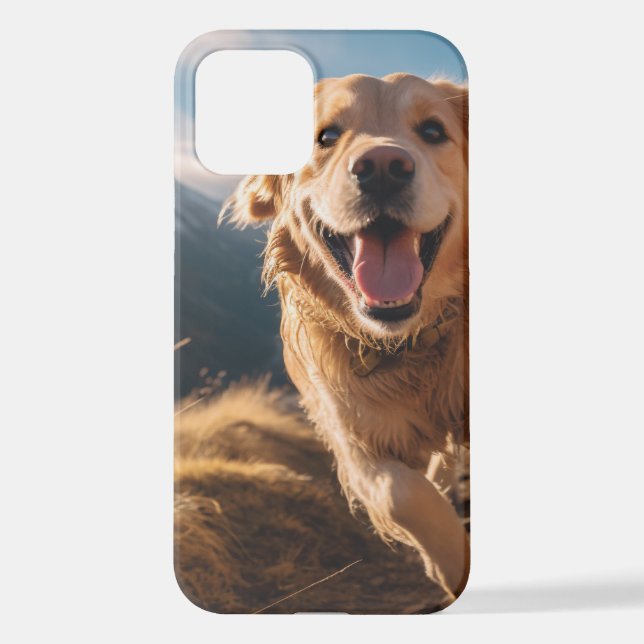 Happy Golden Retriever Running iPhone Hülle (Rückseite)