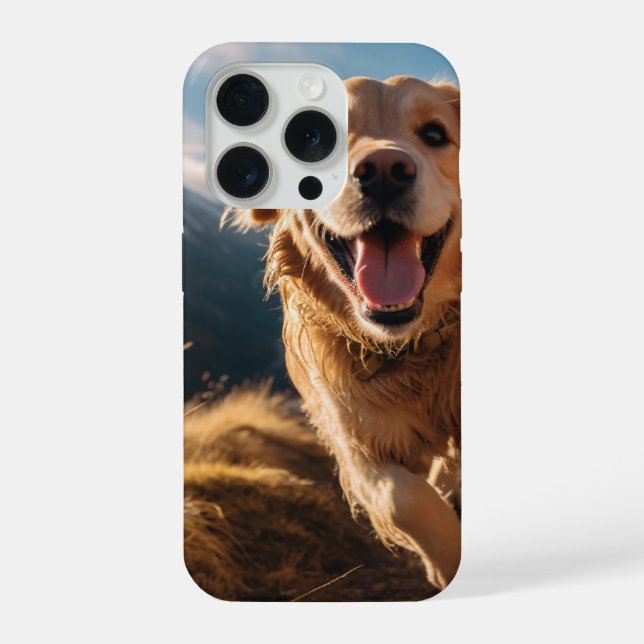 Happy Golden Retriever Running iPhone Hülle (Rückseite)
