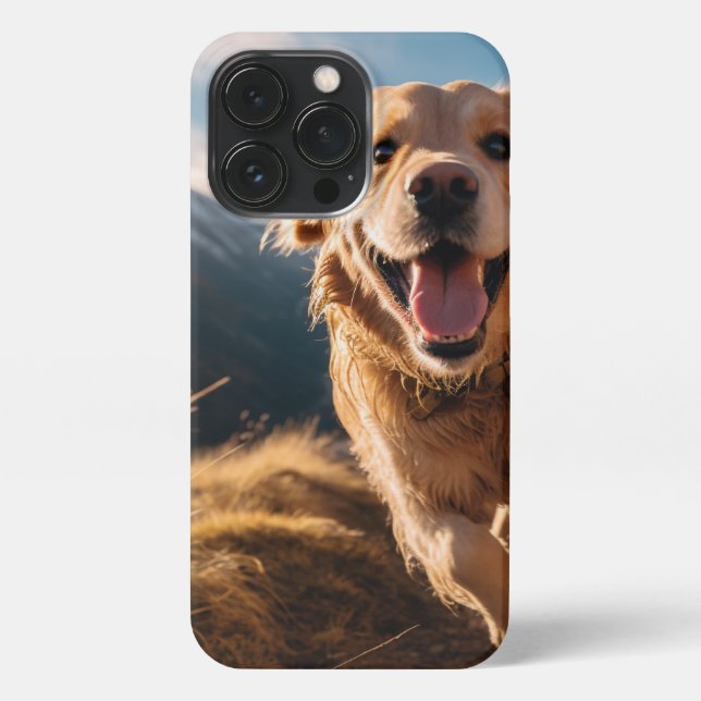 Happy Golden Retriever Running iPhone Hülle (Rückseite)