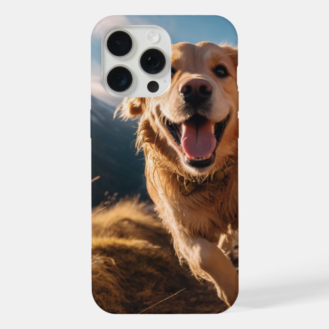 Happy Golden Retriever Running iPhone Hülle (Rückseite)