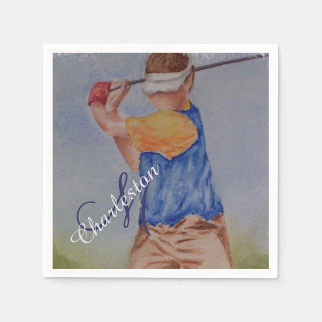 Happy Golfer Celebration Party Serviette (Vorderseite)