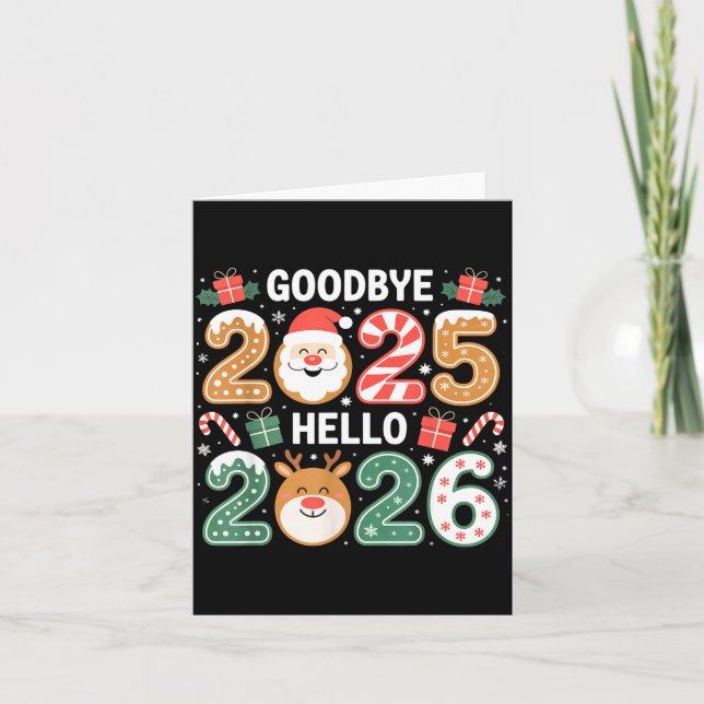 Happy Goodbye 2025 Hello 2026 Festive New Year Loo Karte (Vorderseite)