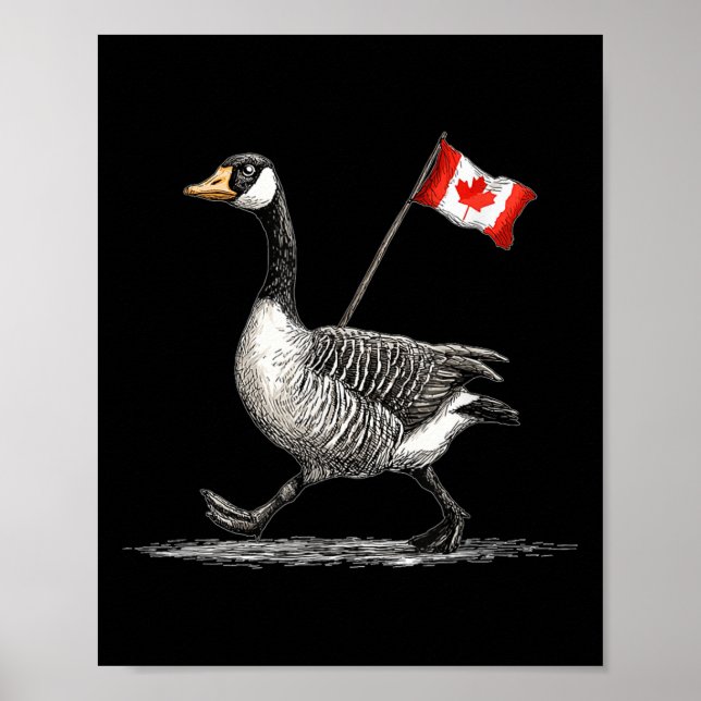 Happy Goose Costume mit kanadischer Flagge Poster (Vorne)