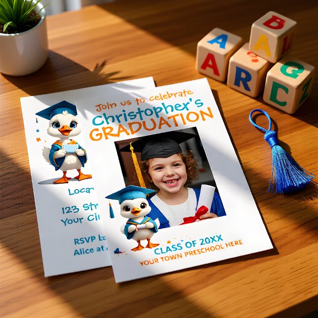 Happy Goose Preschool Graduation Einladung (Von Creator hochgeladen)