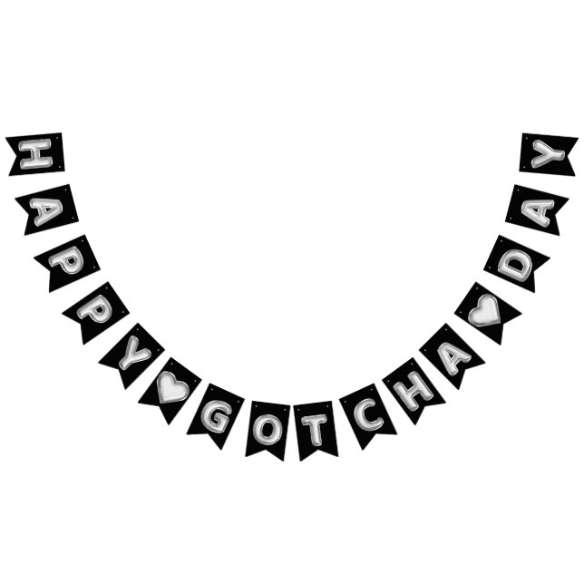 Happy Gotcha Day Silver Foil Balloons Wimpelkette (Alle)