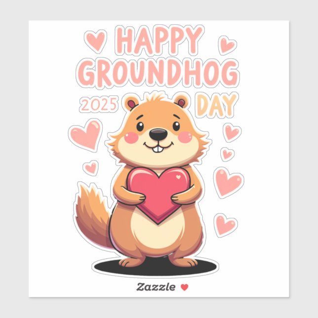 Happy Goundhog Day Aufkleber (Blatt)