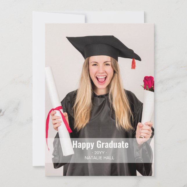Happy Graduate Foto Abschluss Ankündigung (Vorderseite)