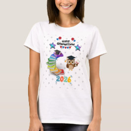 Happy Graduation 2026 - Cute Owl & Books  T-Shirt