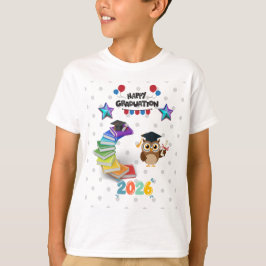 Happy Graduation 2026 - Cute Owl & Books  T-Shirt