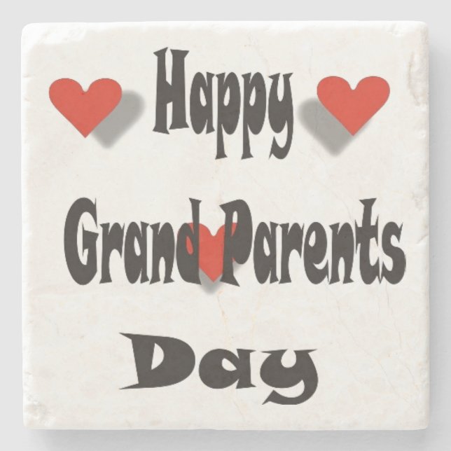 Happy Grand Parents Day Steinuntersetzer (Vorderseite)