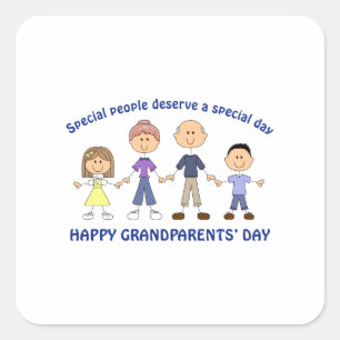 HAPPY GRANDELENTS DAY QUADRATISCHER AUFKLEBER
