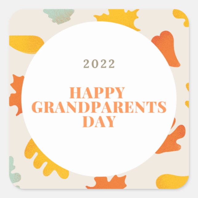 Happy Grandeltern Day Square Stickers (Vorderseite)