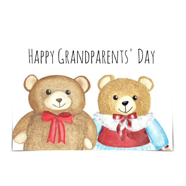 "Happy Grandparents' Day" Oma and Opa Bear Card Karte (Von Creator hochgeladen)