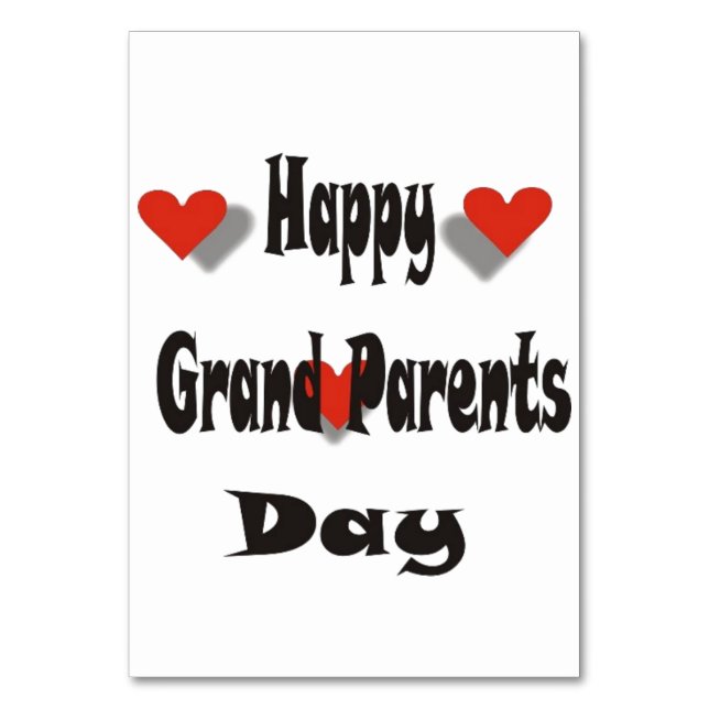 Happy GrandParents Day Tischnummer (Vorderseite)