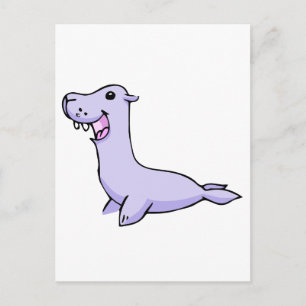 Happy Gray/Gray Cartoon Siegel gegenüber dem Verla Postkarte