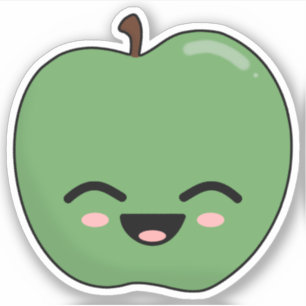 Happy Green Apple Aufkleber