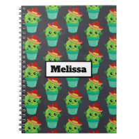Happy Green Cactus in a Red Sombrero Pattern