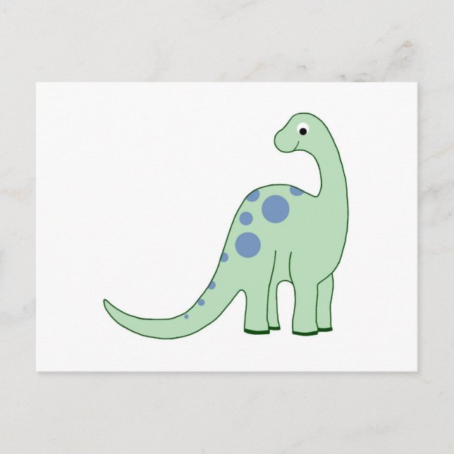 Happy Green Cartoon Dinosaur Postkarte (Vorderseite)