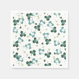 Happy Green Clover Blätter Art Pattern III Serviette