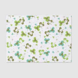 Happy Green Clover Blätter Art Pattern Seidenpapier