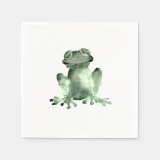 Happy Green Frog White Decodin Papierservietten