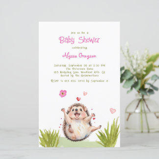 Happy Green Garden Igel Kinderdusche Einladung