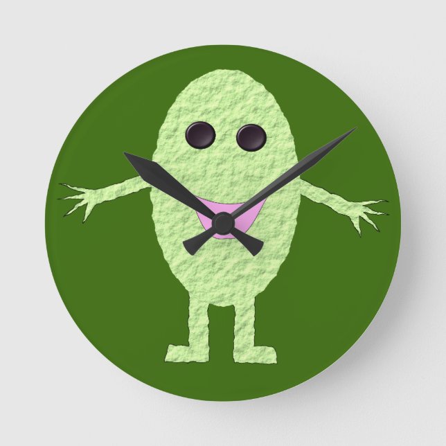 Happy Green Grape Wall Clock Runde Wanduhr (Vorderseite)