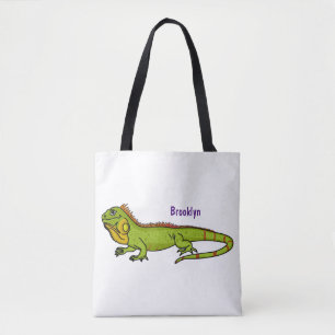 Happy Green iguana Cartoon Illustration